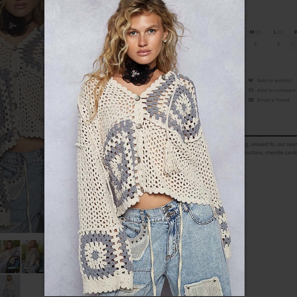 POL “ Jahnna 2” POL Hand Open Knit Hoodie Sweater 75 - Picture 2 of 7